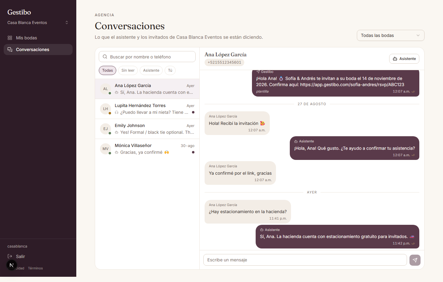 Conversaciones de la agencia